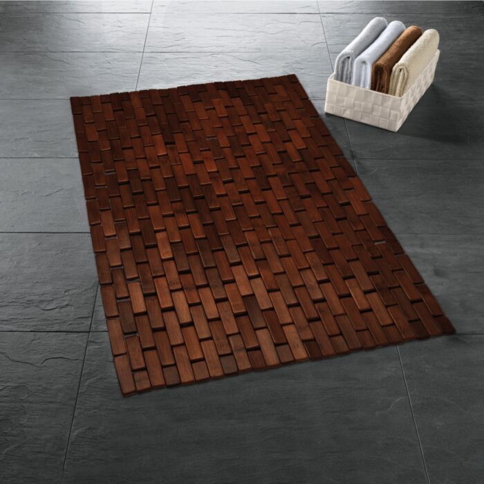 Kleine Wolke Badematte «Palito», Bambus, rutschhemmend, 50 x 70 cm