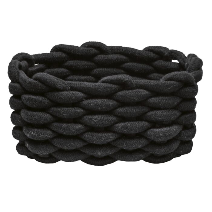 Panier de rangement Kleine Wolke «Fellone», compact, avec structure tricotée