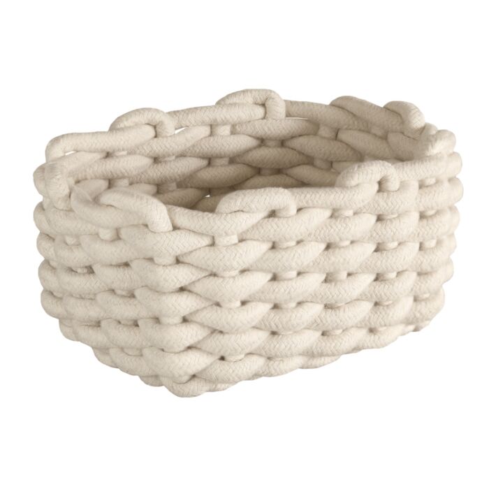 Panier de rangement Kleine Wolke «Fellone», compact, avec structure tricotée