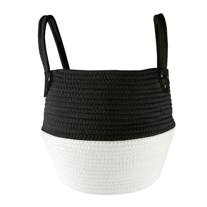 Panier de rangement Kleine Wolke «Patch XL», aspect tressé, avec poignées