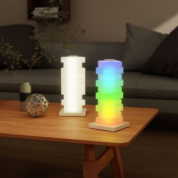 Lampe de chevet LED avec station de recharge sans fil, 15 W, RGB, intensité variable