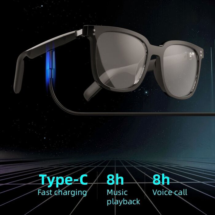Smart Audio-Brille mit Bluetooth, Blaulichtfilter, Wechselgläser