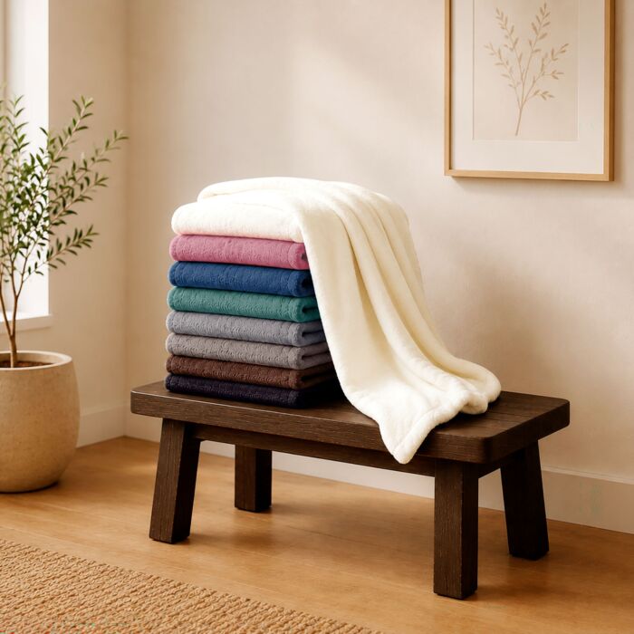 em-es-te Wohndecke «Coral», 150 x 200 cm, aus Microfaser-Fleece