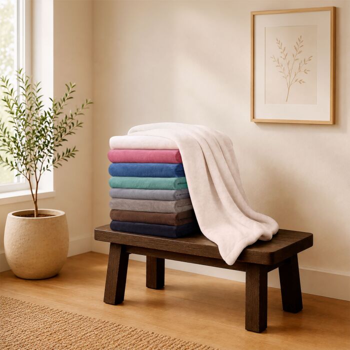 Couverture em-es-te «Coral», 150x200 cm, en polaire microfibre