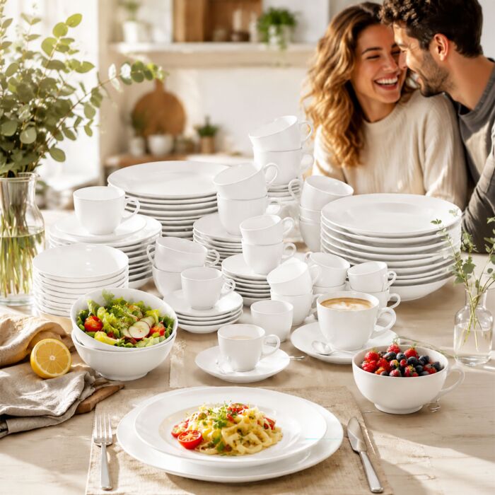 Service «Luna New», 96 pièces, pour 12 personnes, en porcelaine