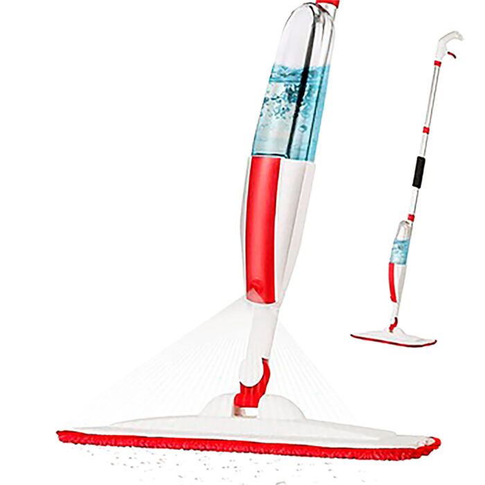 Balai à franges avec vaporisateur, réservoir de 360 ml et housse en microfibre