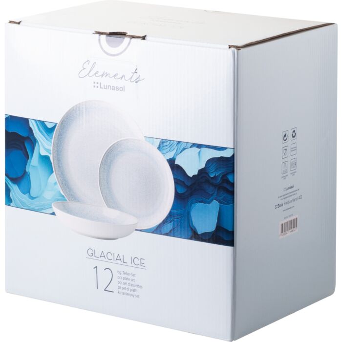Service de vaisselle Sola «Elements Glacial Ice», 12 pièces, pour 4 personnes