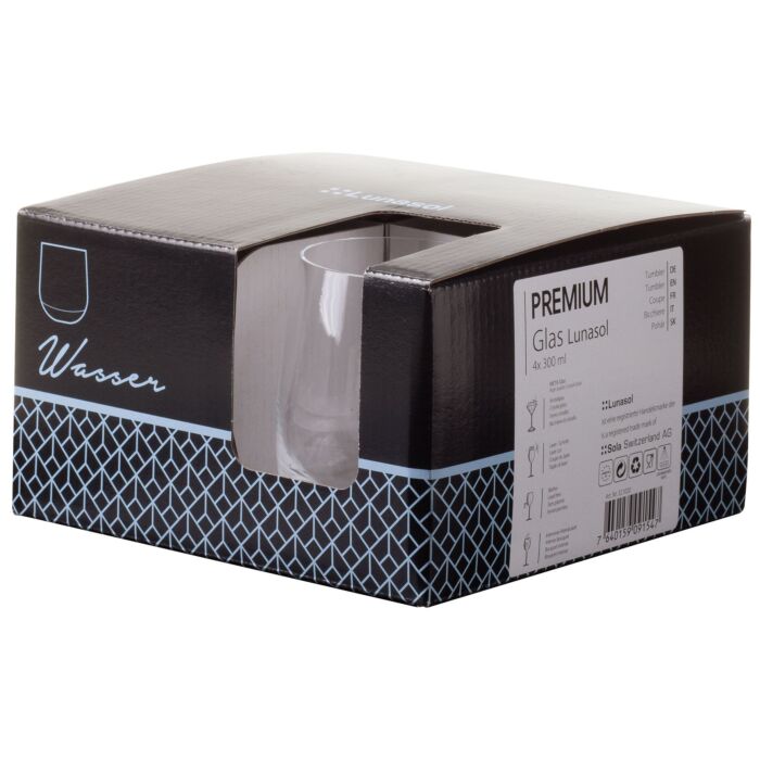 Sola Premium Glas Optima Tumbler, 4-teilig, 300 ml, aus Kristallglas