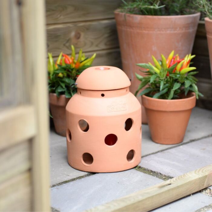 Bio Green Kerzenhalter «FireFly», Terracotta, Pilzform