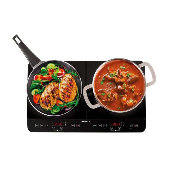 Ariete Doppel-Induktionskochplatte, 2 Kochzonen, Touch-Bedienung, 3500 W