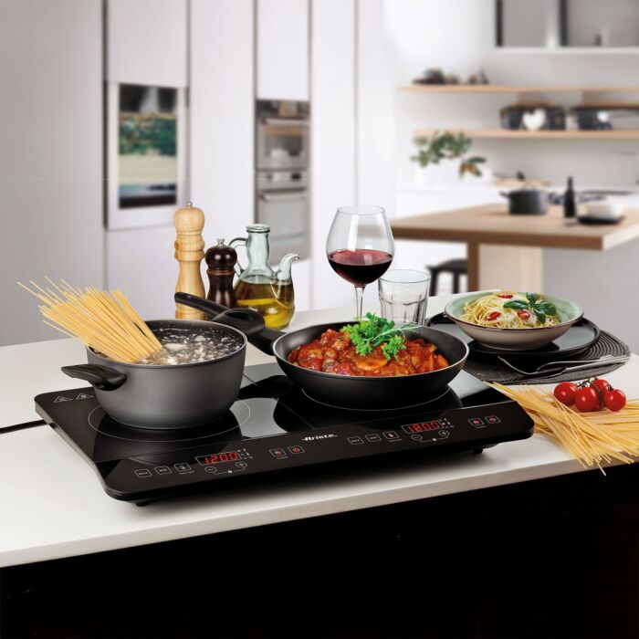 Ariete Doppel-Induktionskochplatte, 2 Kochzonen, Touch-Bedienung, 3500 W