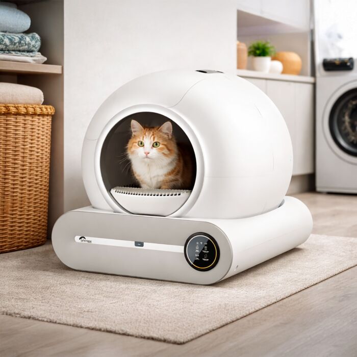Ohmex Automatische Katzentoilette, 65 Liter, Geruchsneutralisation
