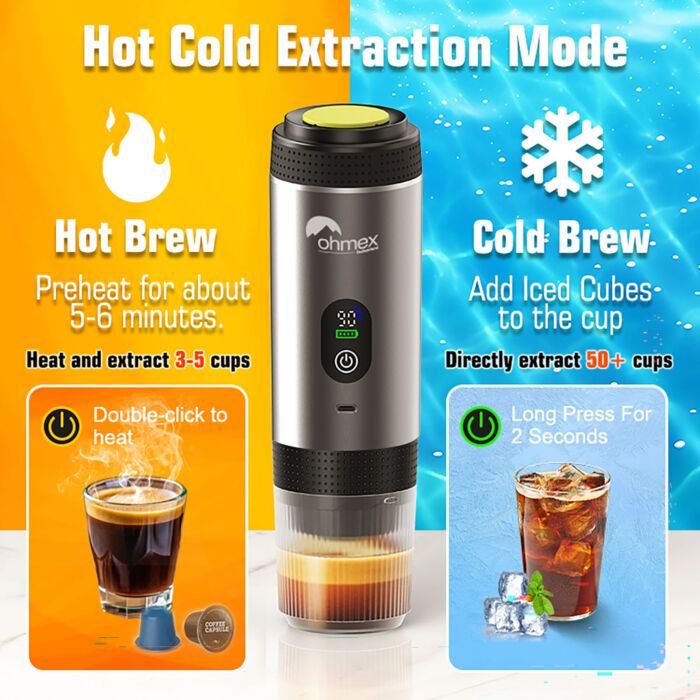 Ohmex Tragbare Kaffeemaschine «3in1 Reise»