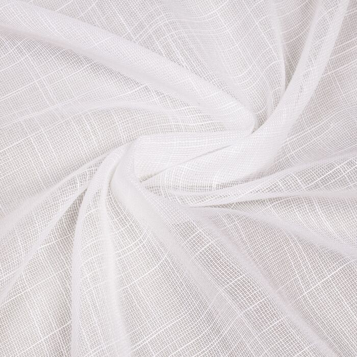 Rideau prêt-à-poser aspect lin, transparent, en polyester recyclé, 140x245 cm