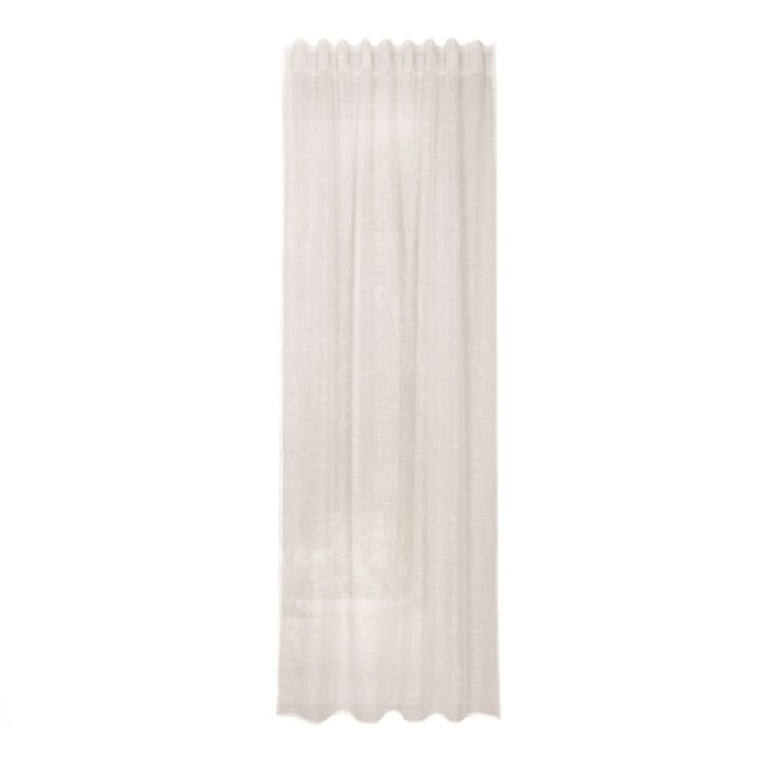 Fertigvorhang in Leinenoptik, transparent, aus recyceltem Polyester, 140x245 cm