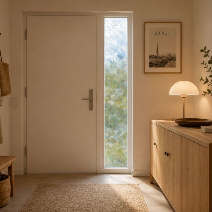 Statische Fensterfolie «Rubin», halbtransparenter Sichtschutz, wiederverwendbar