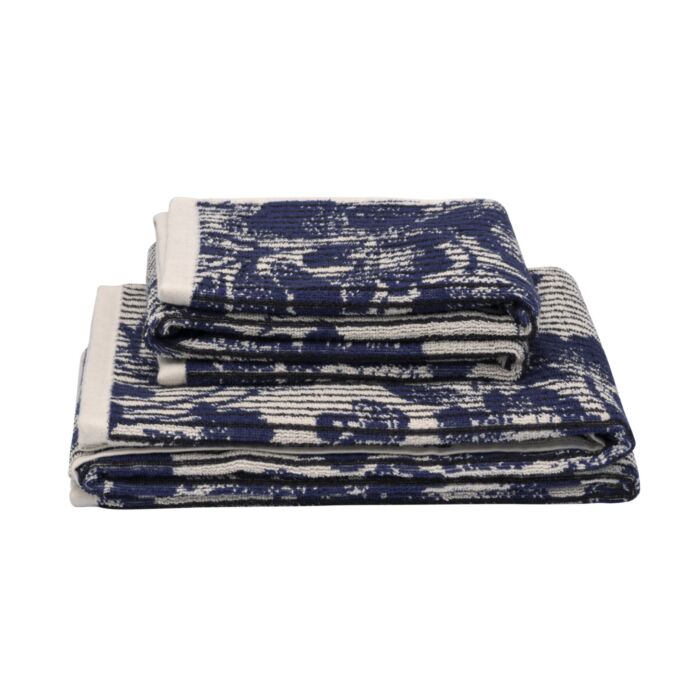 Linge éponge doux à rayures verticales et motifs floraux