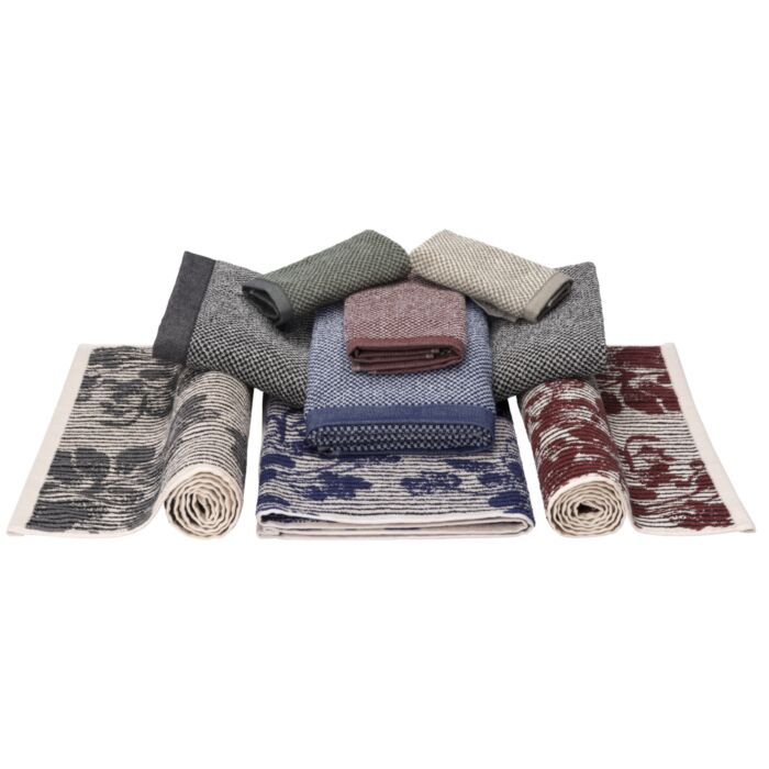Linge éponge doux à rayures verticales et motifs floraux