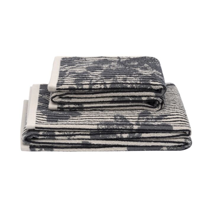 Linge éponge doux à rayures verticales et motifs floraux