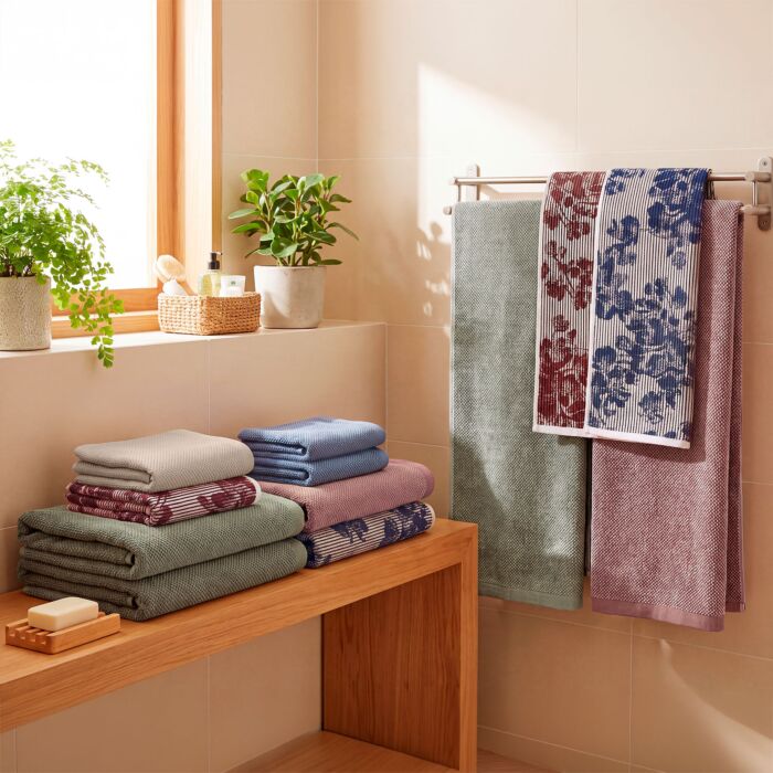 Linge éponge «Two Tone», texture mélange, grande capacité d'absorption