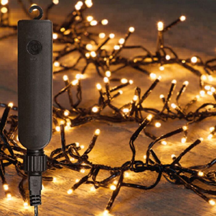 Guirlande lumineuse à LED en grappe, blanc chaud, rechargeable par USB
