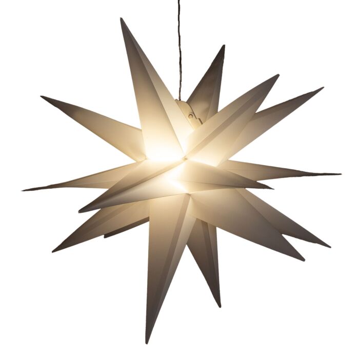 Étoile 3D à LED, 60 cm, lumière blanche chaude