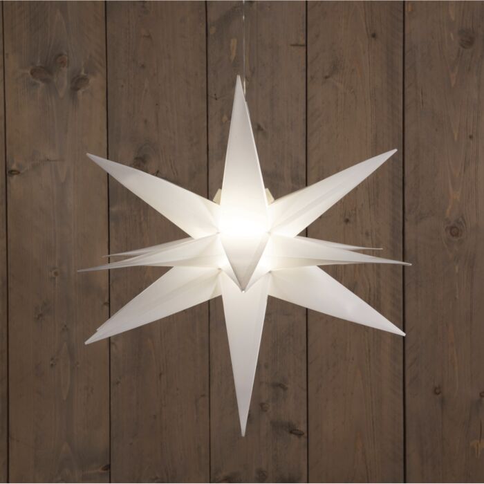 Étoile 3D à LED, 60 cm, lumière blanche chaude