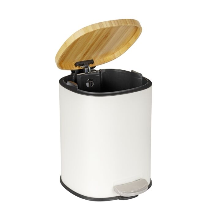 Poubelle à pédale «Fianema», 3 L, couvercle en bambou, Easy-Close