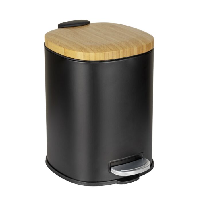 Poubelle à pédale «Fianema», 3 L, couvercle en bambou, Easy-Close
