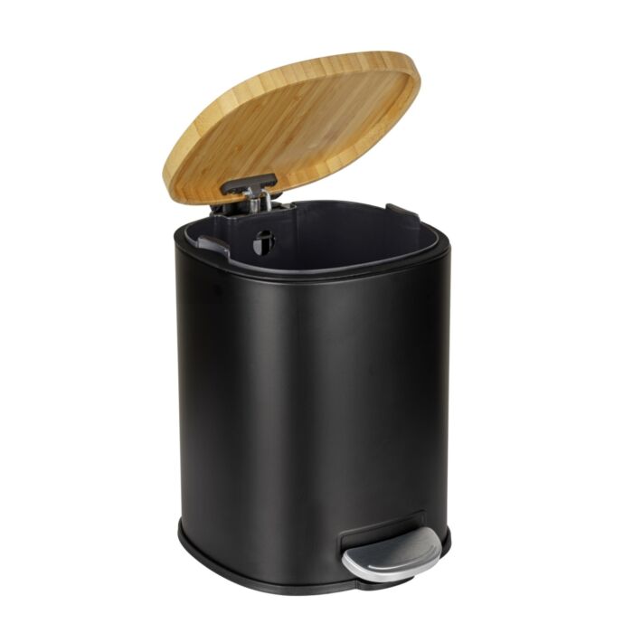 Poubelle à pédale «Fianema», 3 L, couvercle en bambou, Easy-Close