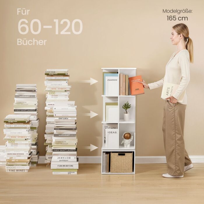 Bibliothèque VASAGLE, pivotante à 360°, 4 niveaux