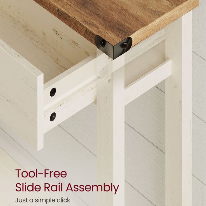 Table console VASAGLE «Rustic», avec 3 tiroirs et une étagère