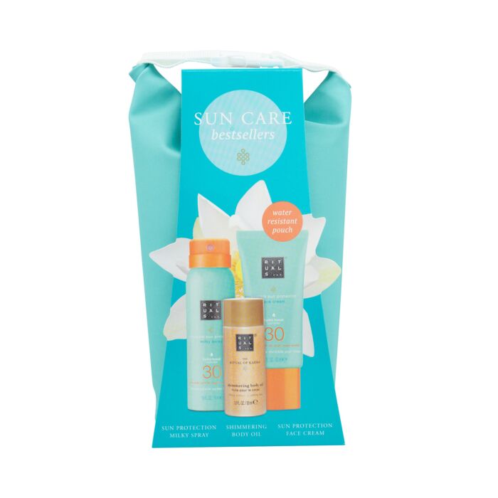 Coffret de soins solaires Rituals «Karma Sun Trial Set», 3 pièces avec pochette imperméable