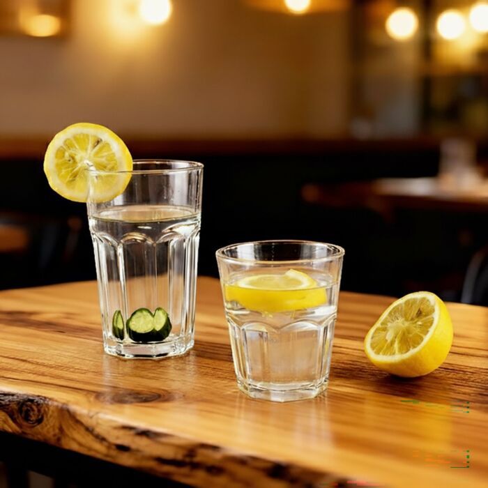 Trinkglas-Set, 12-teilig, 6x 420 ml und 6x 240 ml, klares Glas