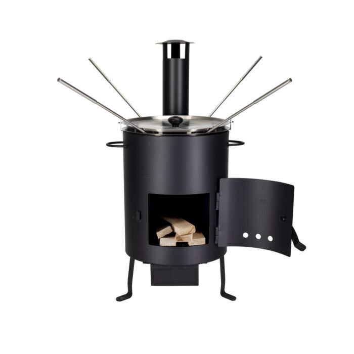 Service à fondue et barbecue «Gusto», 10 pièces, avec une casserole en acier inoxydable de 5 litres
