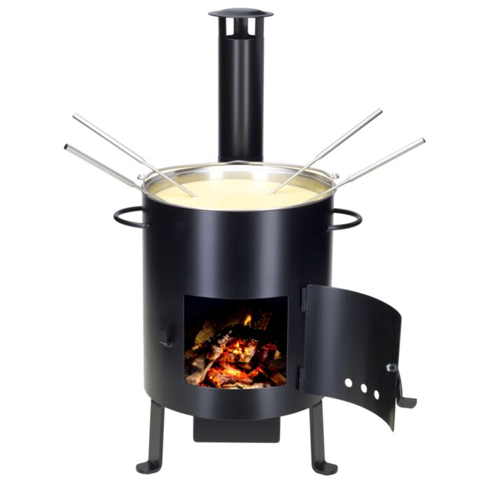 Service à fondue et barbecue «Gusto», 10 pièces, avec une casserole en acier inoxydable de 5 litres