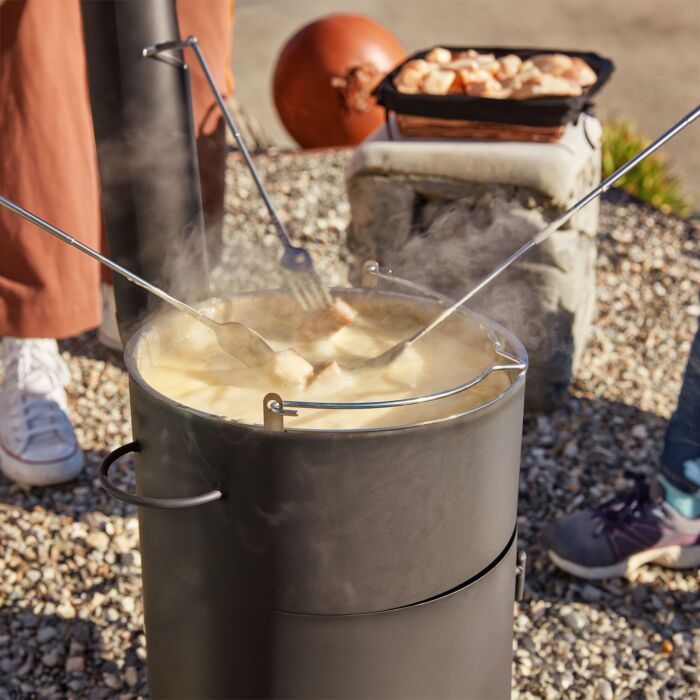 Service à fondue et barbecue «Gusto», 10 pièces, avec une casserole en acier inoxydable de 5 litres