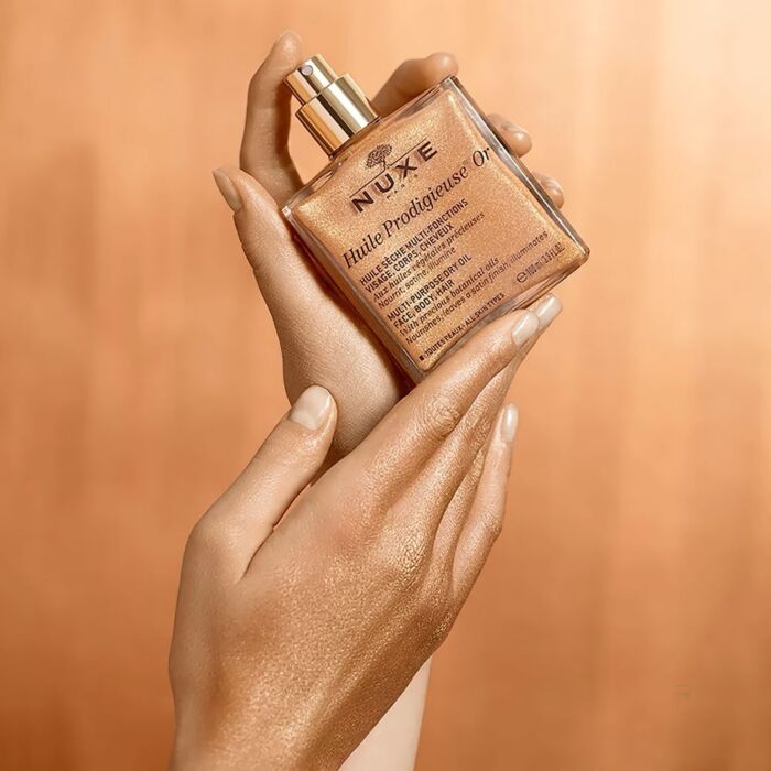 Huile sèche chatoyante Nuxe «Huile Prodigieuse® Or», pour le visage, le corps et les cheveux, 100 ml
