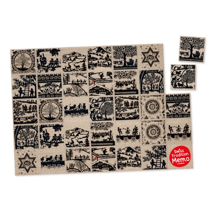 Papiertischset «Swiss Tradition Memo», 24 Blatt mit 4 Sujets