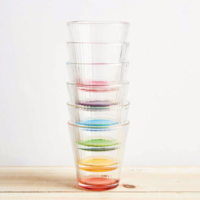 Lot de verres «Stripes One», lot de 6 avec fond coloré