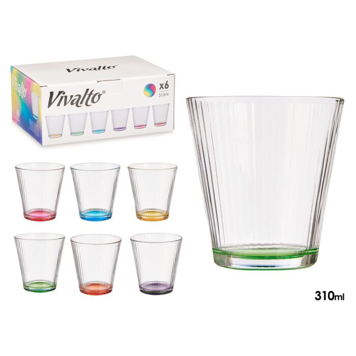 Lot de verres «Stripes One», lot de 6 avec fond coloré