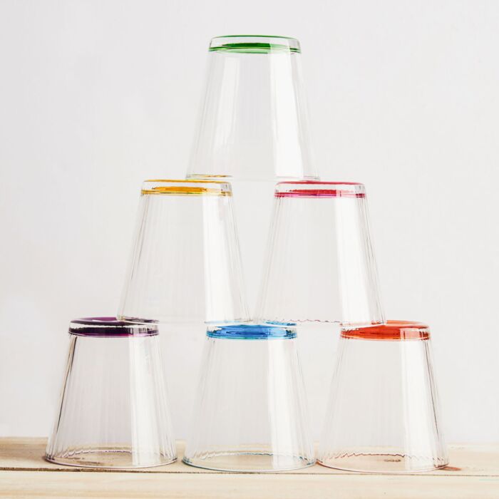 Lot de verres «Stripes One», lot de 6 avec fond coloré