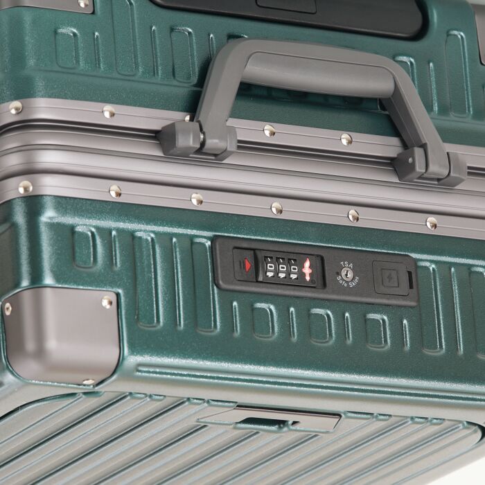 Valise cabine London, 55 cm, avec poche pour ordinateur portable, port USB et serrures TSA