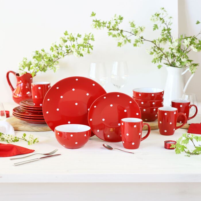 Geschirr-Set «Polka Dots», 16-teilig, für 4 Personen
