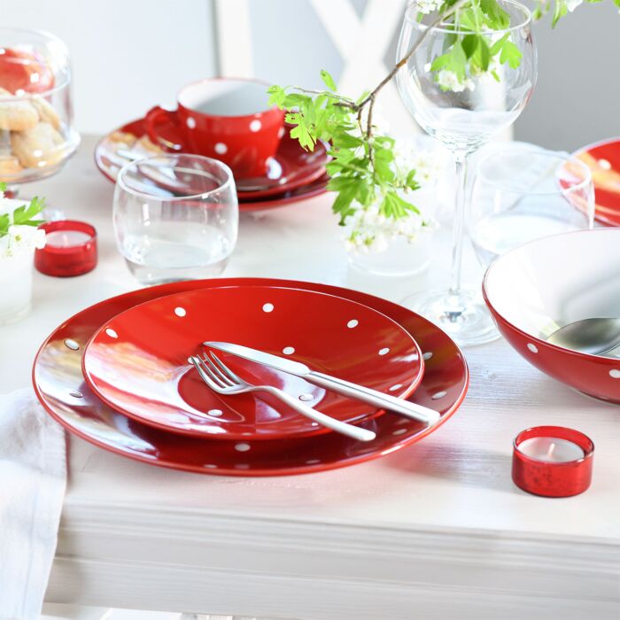 Geschirr-Set «Polka Dots», 16-teilig, für 4 Personen