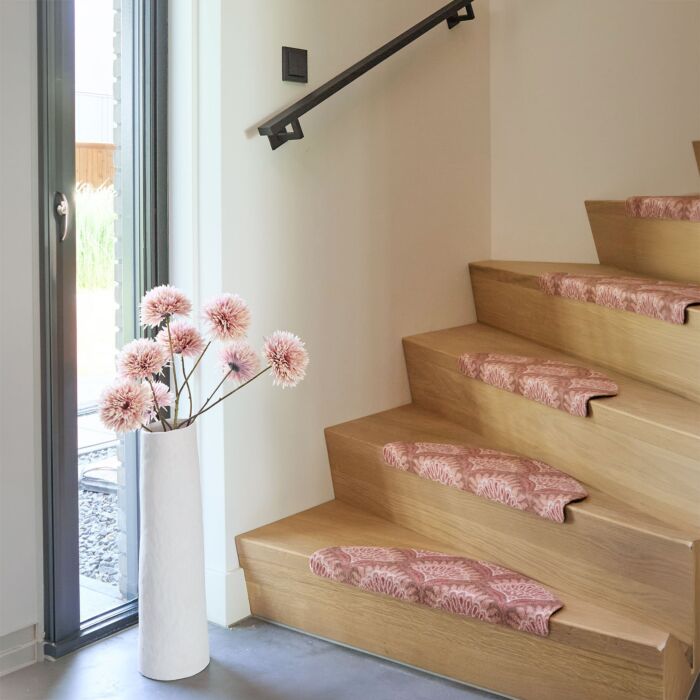 Tapis d'escalier «Imke Sorbet», lot de 15, autocollants et insonorisants