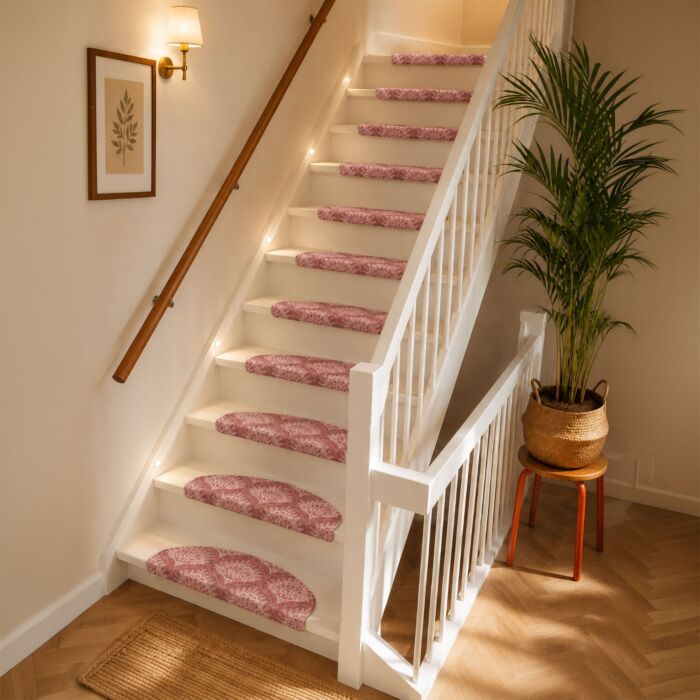 Tapis d'escalier «Imke Sorbet», lot de 15, autocollants et insonorisants