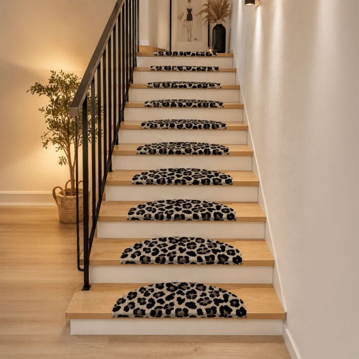 Tapis d'escalier «Safari», lot de 15, autocollants et insonorisants