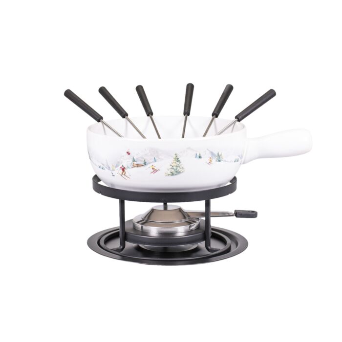 Käsefondue-Set «Say Cheese Skifahrer», 9-teilig für 6 Personen