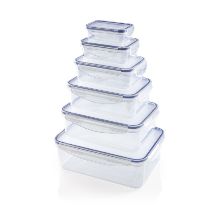 GOURMETmaxx Frischhaltedosen-Set, 6-teilig, transparent, platzsparend stapelbar